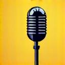 Icon representing a microphone on a stand.